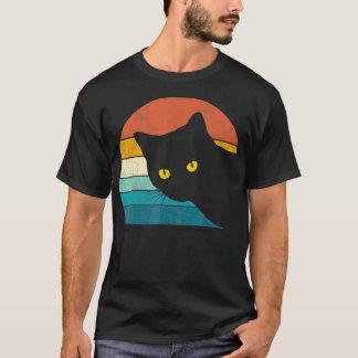 ヴィンテージブラック猫好きレトロスタイル猫ギフト1 Tシャツ