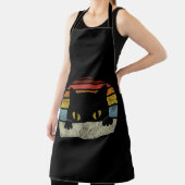 ヴィンテージブラック猫好き、レトロスタイルブラックキャッツ エプロン (インサイチュ)