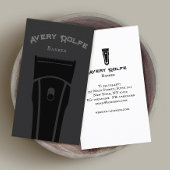 ヴィンテージブラック理容師電動ヘアリッパー 名刺