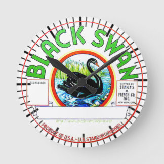 「ヴィンテージブラック白鳥ラベル」 ラウンド壁時計