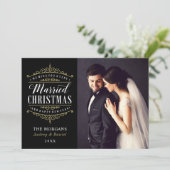 ヴィンテージブラック結婚した金ゴールド結婚の写真 シーズンカード (スタンド正面)