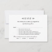 ヴィンテージブラック結婚アールデコおもしろいのベル付き 出欠カード (正面)