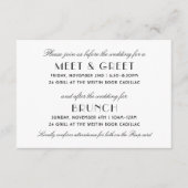 ヴィンテージブラック結婚アールデコの歓迎とブランチ エンクロージャーカード (正面)