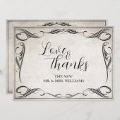 ヴィンテージブラック結婚アールデコサンキュー (正面/裏面)