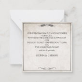 ヴィンテージブラック結婚アールデコサンキュー ノートカード (裏面)