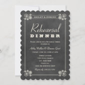 ヴィンテージブラック結婚シャルボードのリハーサル 招待状 (正面)