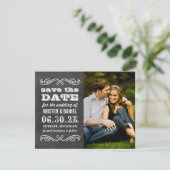 ヴィンテージブラック結婚シャルボードの写真 セーブザデート (スタンド正面)