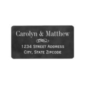 ヴィンテージブラック結婚シャルボード差出人住所 ラベル (正面)