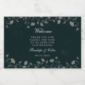 ヴィンテージブラック結婚タンのウェルカムバスケットミニ リキュールボトルラベル (シングルラベル)