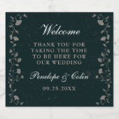 ヴィンテージブラック結婚タンのウェルカムバスケット スパークリングワインラベル (シングルラベル)