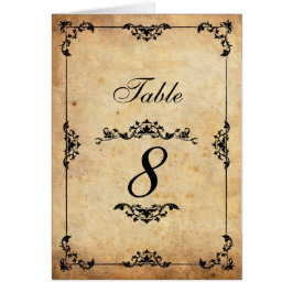 ヴィンテージブラック結婚フローラのテーブル番号