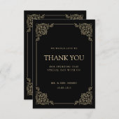 ヴィンテージブラック結婚ムスリムサンキューカード サンキューカード (正面/裏面)