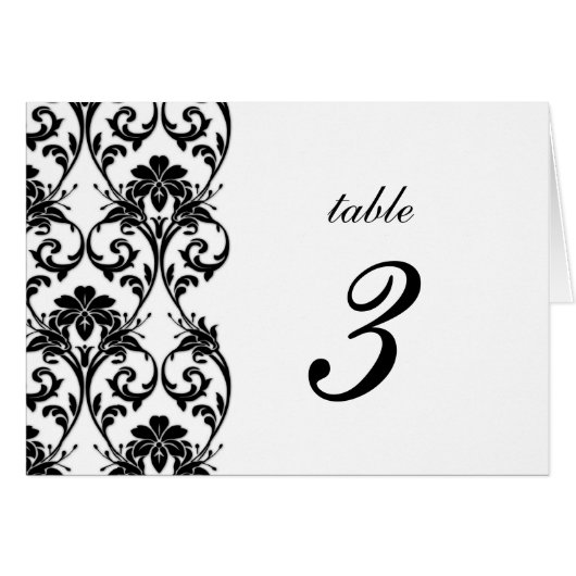 ヴィンテージブラック結婚レースのテーブル番号 (正面横)
