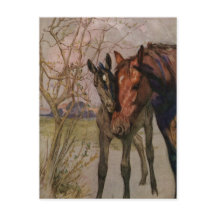 ヴィンテージブラック美しい馬「マイマザーとアイ」