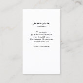 ヴィンテージブラック美容師又は理容師鋏 名刺 (裏面)