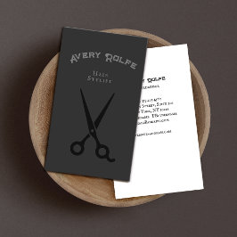 ヴィンテージブラック美容師又は理容師鋏 名刺