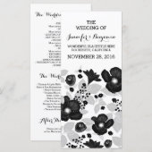 ヴィンテージブラック花リース結婚式プログラム プログラム (正面/裏面)
