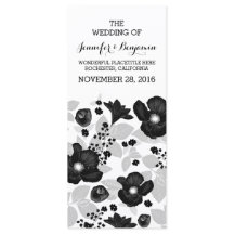 ヴィンテージブラック花リース結婚式プログラム