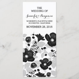 ヴィンテージブラック花リース結婚式プログラム プログラム