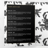 ヴィンテージブラック花柄パンフレット 三つ折りカード (内部最初)