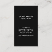 ヴィンテージブラック花模様(縦) 名刺 (裏面)