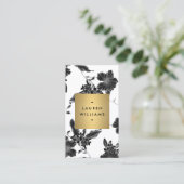 ヴィンテージブラック花模様(縦) 名刺 (スタンド正面)