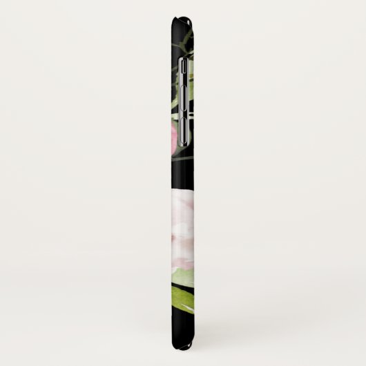 ヴィンテージブラック赤面ピンクブルゴーニュプロテアフローラ Case-Mate iPhoneケース (裏面/左)