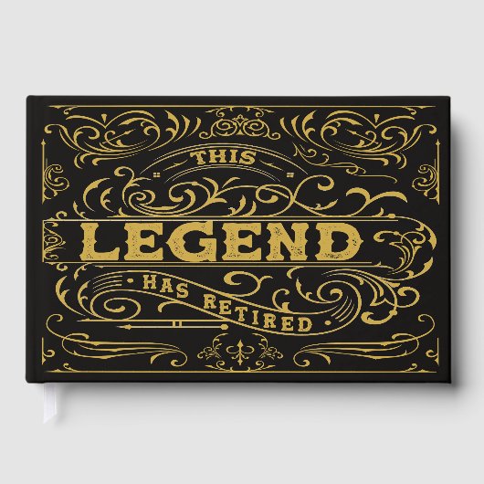 ヴィンテージブラック金ゴールドクラシックレジェンドリタイア ゲストブック (正面)