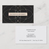 ヴィンテージブラック金ゴールドデザスタイリッシュイナ 名刺 (正面/裏面)