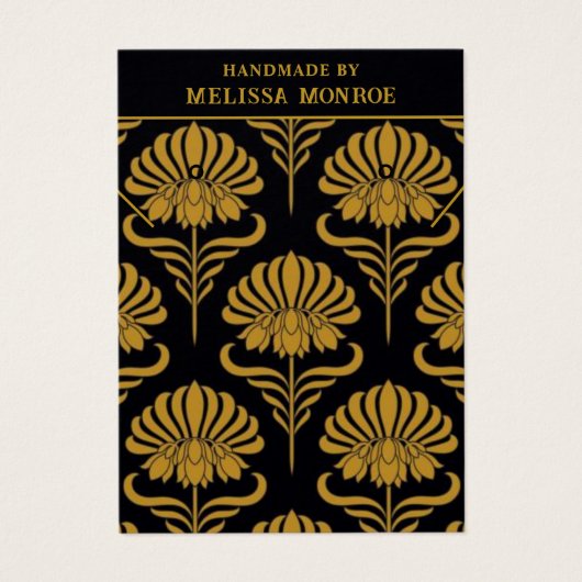 ヴィンテージブラック金ゴールドネックレスジュエリーディスプレイカード (正面)