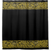 ヴィンテージブラック金ゴールドマカスタムットパーソナライズされた シャワーカーテン (正面)