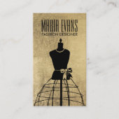 ヴィンテージブラック金ゴールドマネキンシックファッション 名刺 (正面)