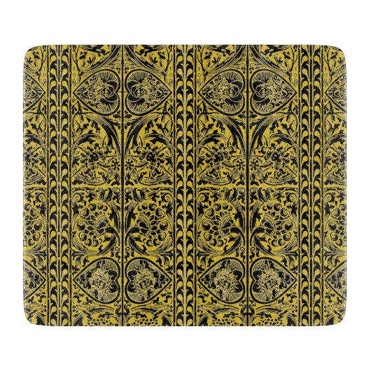 ヴィンテージブラック金ゴールドマ縁どット カッティングボード (正面)