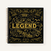 ヴィンテージブラック金ゴールドレジェンドリタイアメントゲストブック ノートブック (正面)