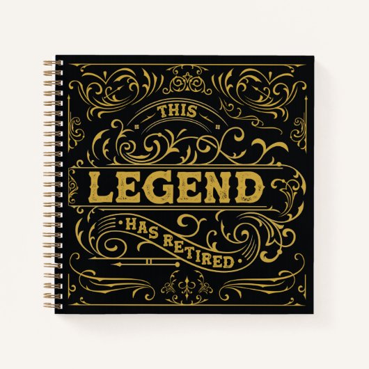 ヴィンテージブラック金ゴールドレジェンドリタイアメントゲストブック ノートブック (正面)
