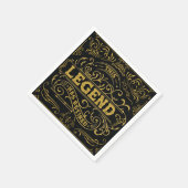 ヴィンテージブラック金ゴールド凡例退職 スタンダードカクテルナプキン (角)