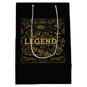 ヴィンテージブラック金ゴールド凡例退職 ミディアムペーパーバッグ (裏面)