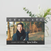 ヴィンテージブラック金ゴールド手書きフォトグラッドパーティー 招待状 (スタンド正面)