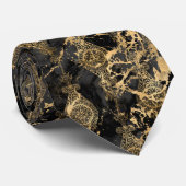 ヴィンテージブラック金ゴールド抽象芸術ネクタイ ネクタイ (ロール)