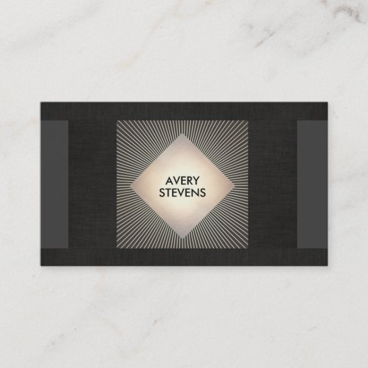 ヴィンテージブラック金ゴールド日が差すことプロフェッショナル設計者 名刺 (正面)