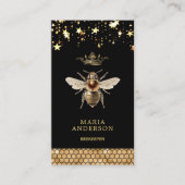 ヴィンテージブラック金ゴールド王室のクイーンビーキーパー 名刺 (正面)