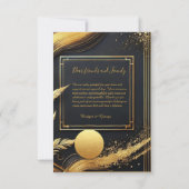 ヴィンテージブラック金ゴールド結婚1920s サンキューカード (裏面)