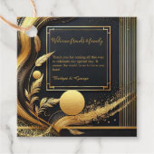 ヴィンテージブラック金ゴールド結婚1920s フェイバータグ (正面)