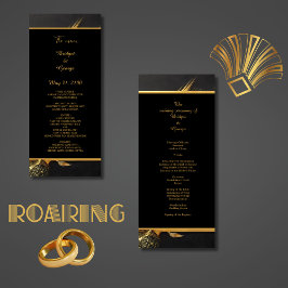 ヴィンテージブラック金ゴールド結婚1920s プログラム