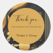 ヴィンテージブラック金ゴールド結婚1920s ラウンドシール (正面)