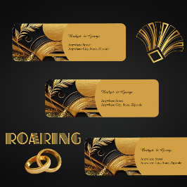 ヴィンテージブラック金ゴールド結婚1920s ラベル