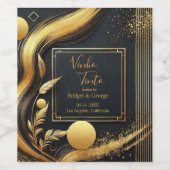 ヴィンテージブラック金ゴールド結婚1920s ワインラベル (シングルラベル)