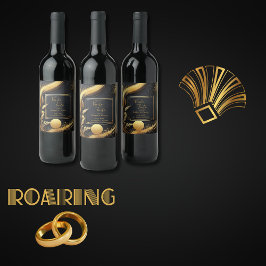 ヴィンテージブラック金ゴールド結婚1920s ワインラベル