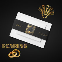 ヴィンテージブラック金ゴールド結婚1920s