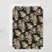 ヴィンテージブラック金ゴールド葬儀お祝いの生活 招待状 (裏面)